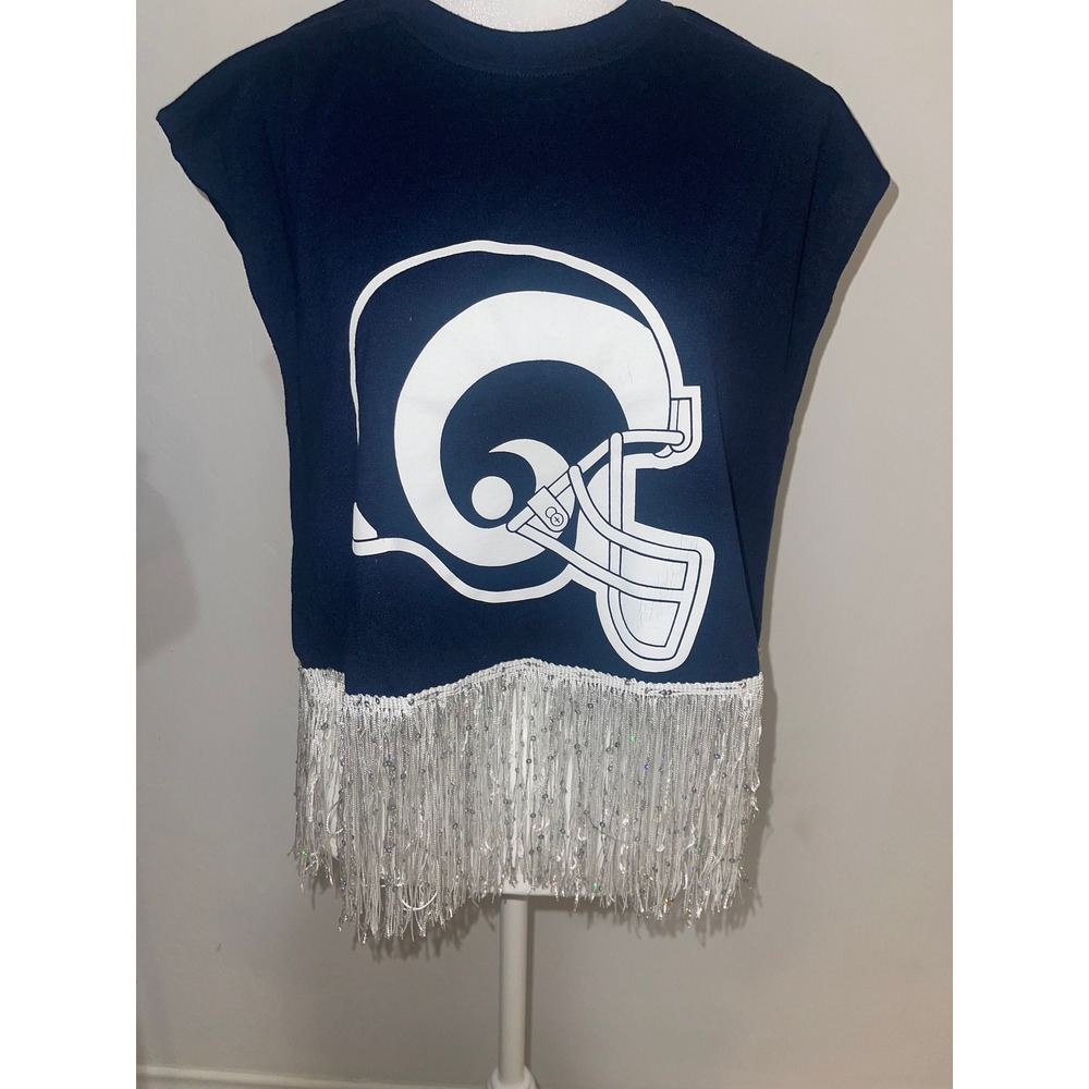 Rams white fringe tank